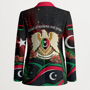 Libya Revolution Day Blazer Flying Eagle Libyan Coat Of Arms Map - Land Of Resilience And Pride