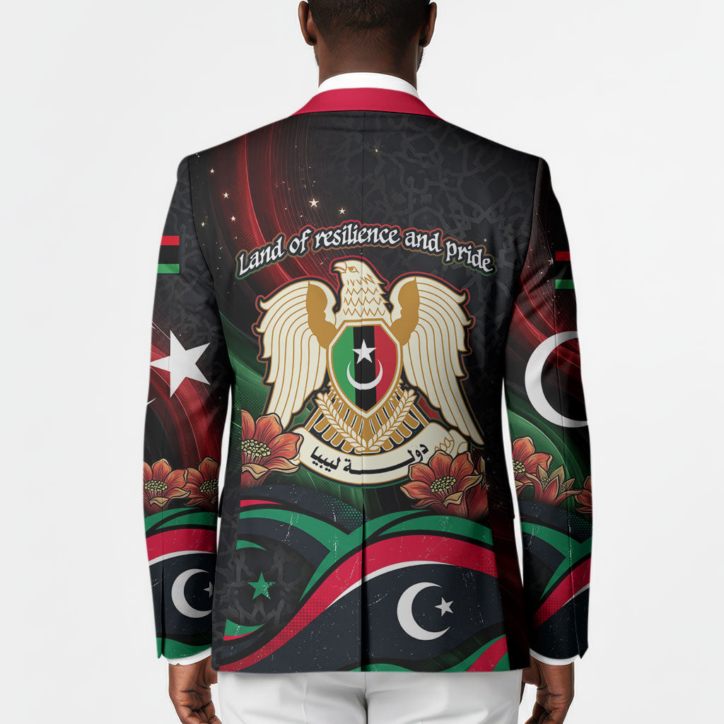 Libya Revolution Day Blazer Flying Eagle Libyan Coat Of Arms Map - Land Of Resilience And Pride