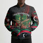 Libya Revolution Day Bomber Puffer Jacket Flying Eagle Libyan Coat Of Arms Map - Land Of Resilience And Pride
