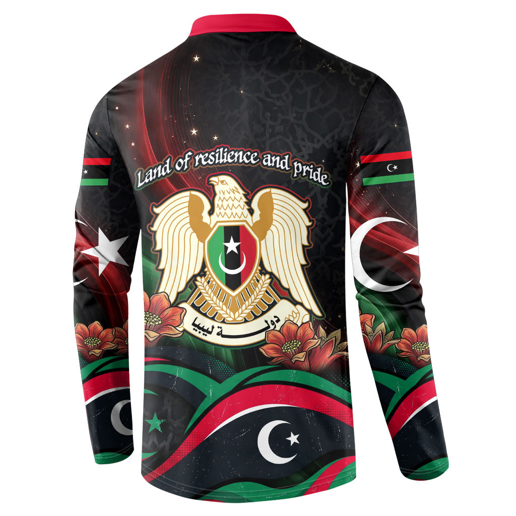 Libya Revolution Day Button Sweatshirt Flying Eagle Libyan Coat Of Arms Map - Land Of Resilience And Pride
