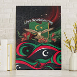 Libya Revolution Day Canvas Wall Art Flying Eagle Libyan Coat Of Arms Map - Land Of Resilience And Pride