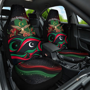 Libya Revolution Day Car Seat Cover Flying Eagle Libyan Coat Of Arms Map - Land Of Resilience And Pride