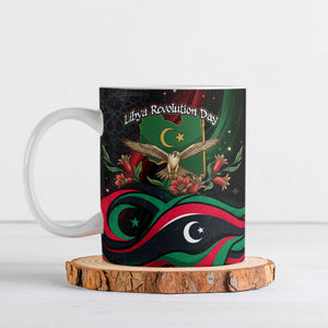 Libya Revolution Day Ceramic Mug Flying Eagle Libyan Coat Of Arms Map - Land Of Resilience And Pride