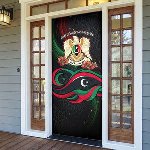 Libya Revolution Day Door Cover Flying Eagle Libyan Coat Of Arms Map - Land Of Resilience And Pride