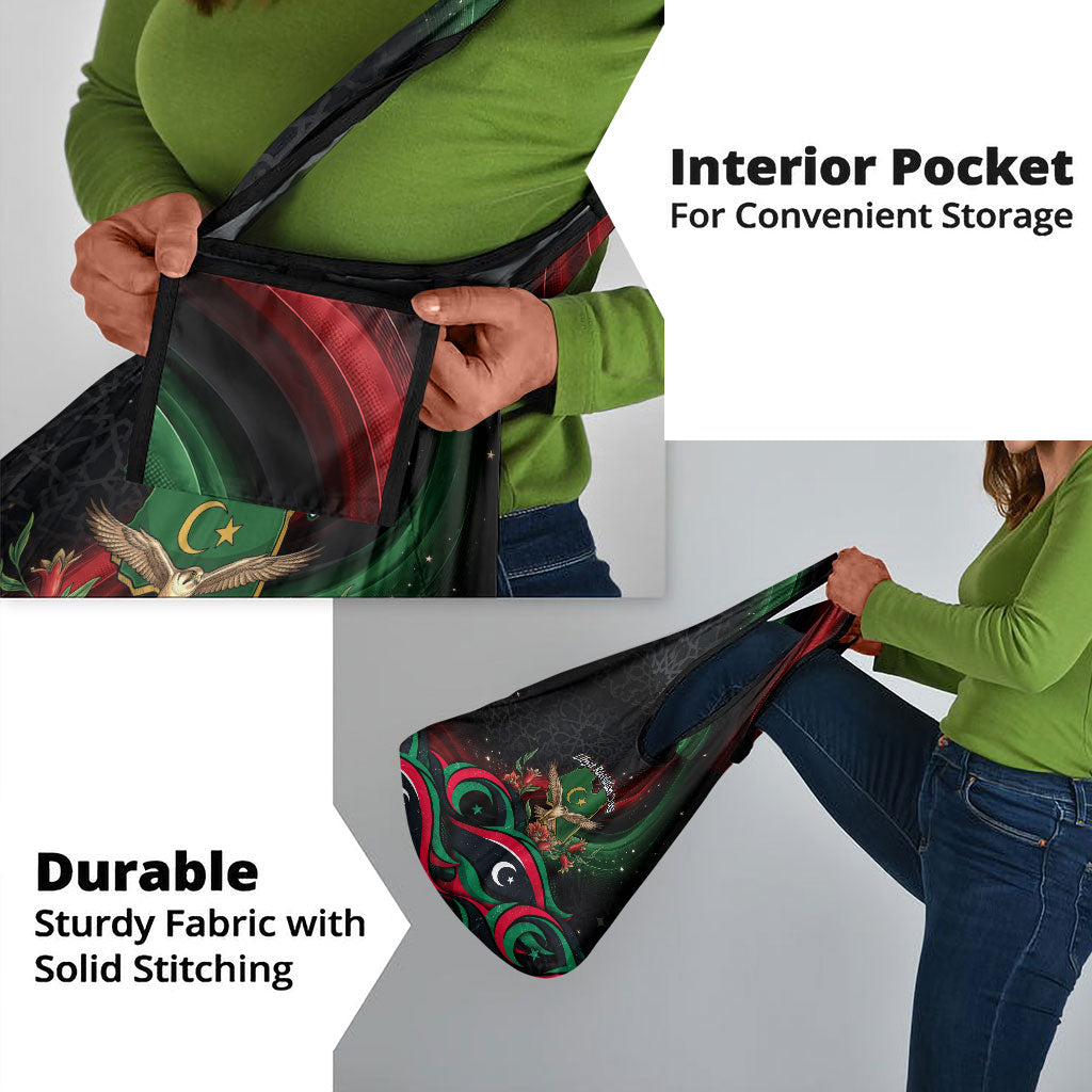 Libya Revolution Day Grocery Bag Flying Eagle Libyan Coat Of Arms Map - Land Of Resilience And Pride