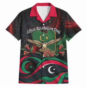 Libya Revolution Day Hawaiian Shirt Flying Eagle Libyan Coat Of Arms Map - Land Of Resilience And Pride