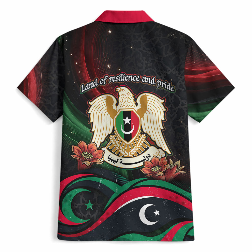 Libya Revolution Day Hawaiian Shirt Flying Eagle Libyan Coat Of Arms Map - Land Of Resilience And Pride
