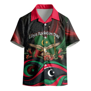 Libya Revolution Day Kid Hawaiian Shirt Flying Eagle Libyan Coat Of Arms Map - Land Of Resilience And Pride