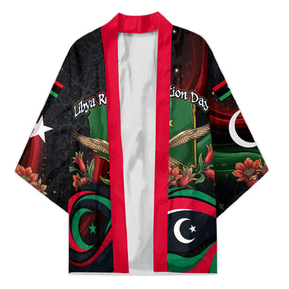 Libya Revolution Day Kimono Flying Eagle Libyan Coat Of Arms Map - Land Of Resilience And Pride