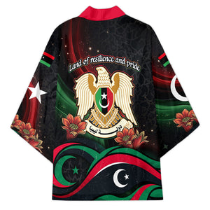 Libya Revolution Day Kimono Flying Eagle Libyan Coat Of Arms Map - Land Of Resilience And Pride