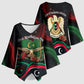 Libya Revolution Day Kimono Sleeve Blouse Flying Eagle Libyan Coat Of Arms Map - Land Of Resilience And Pride