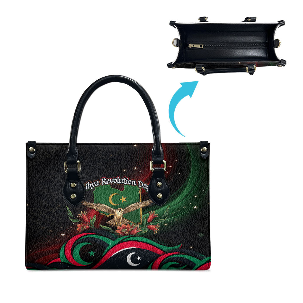 Libya Revolution Day Leather Bag Flying Eagle Libyan Coat Of Arms Map - Land Of Resilience And Pride