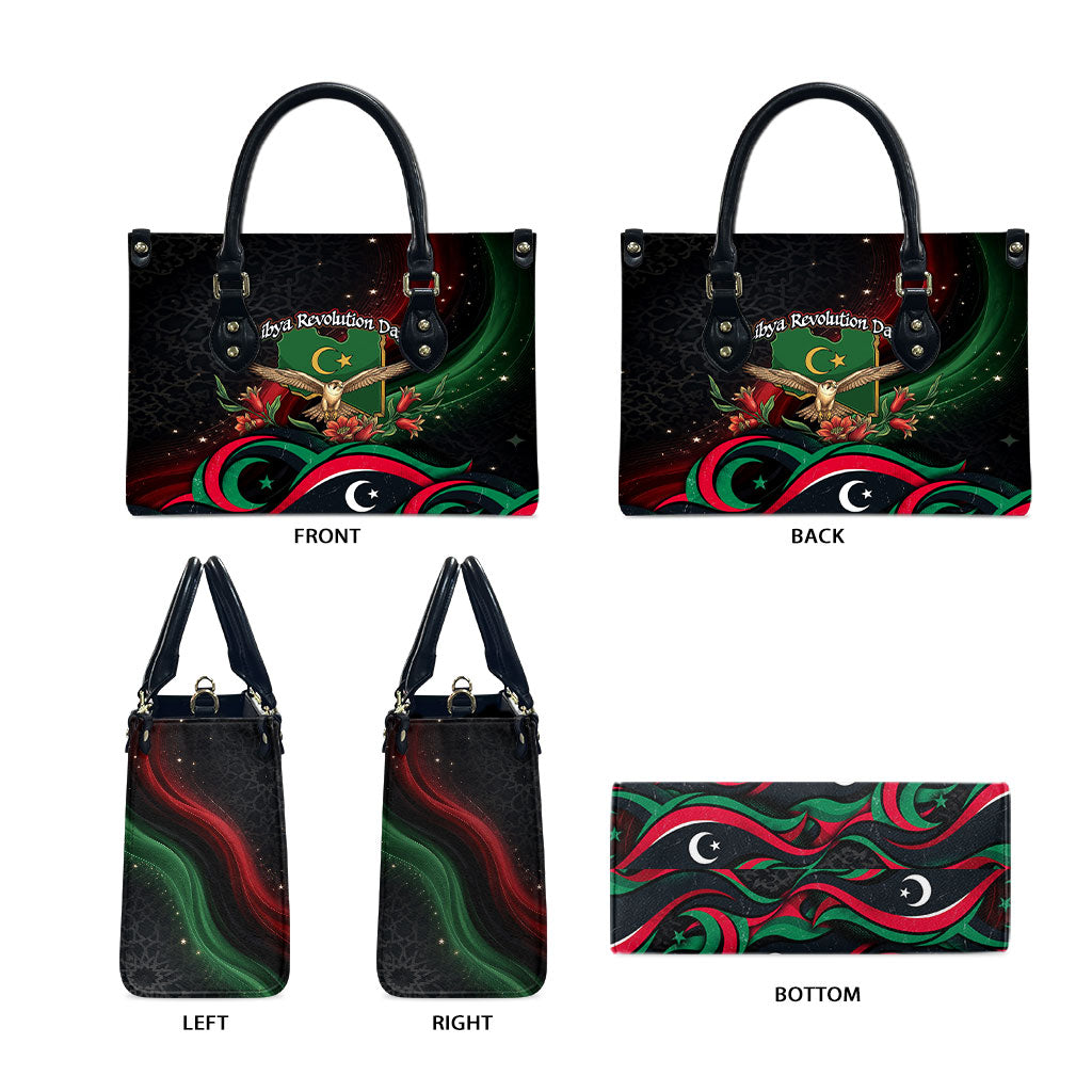 Libya Revolution Day Leather Bag Flying Eagle Libyan Coat Of Arms Map - Land Of Resilience And Pride