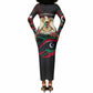 Libya Revolution Day Long Sleeve Bodycon Dress Flying Eagle Libyan Coat Of Arms Map - Land Of Resilience And Pride