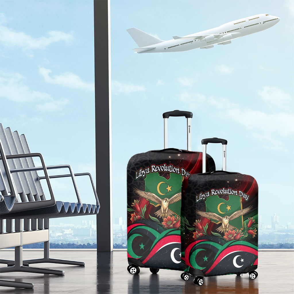 Libya Revolution Day Luggage Cover Flying Eagle Libyan Coat Of Arms Map - Land Of Resilience And Pride