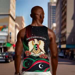 Libya Revolution Day Men Tank Top Flying Eagle Libyan Coat Of Arms Map - Land Of Resilience And Pride