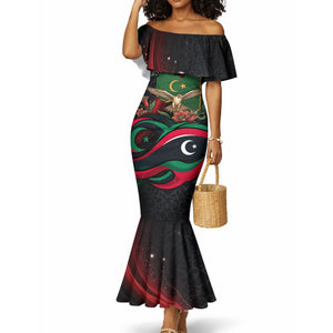 Libya Revolution Day Mermaid Dress Flying Eagle Libyan Coat Of Arms Map - Land Of Resilience And Pride