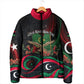 Libya Revolution Day Padded Jacket Flying Eagle Libyan Coat Of Arms Map - Land Of Resilience And Pride