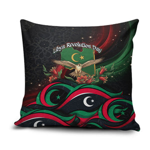 Libya Revolution Day Pillow Cover Flying Eagle Libyan Coat Of Arms Map - Land Of Resilience And Pride