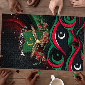 Libya Revolution Day Puzzle Flying Eagle Libyan Coat Of Arms Map - Land Of Resilience And Pride