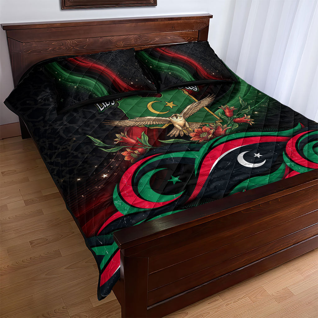 Libya Revolution Day Quilt Bed Set Flying Eagle Libyan Coat Of Arms Map - Land Of Resilience And Pride
