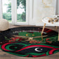 Libya Revolution Day Round Carpet Flying Eagle Libyan Coat Of Arms Map - Land Of Resilience And Pride