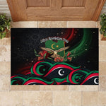 Libya Revolution Day Rubber Doormat Flying Eagle Libyan Coat Of Arms Map - Land Of Resilience And Pride
