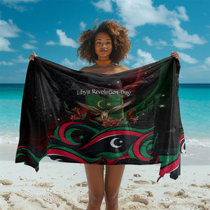 Libya Revolution Day Sarong Flying Eagle Libyan Coat Of Arms Map - Land Of Resilience And Pride
