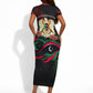 Libya Revolution Day Short Sleeve Bodycon Dress Flying Eagle Libyan Coat Of Arms Map - Land Of Resilience And Pride