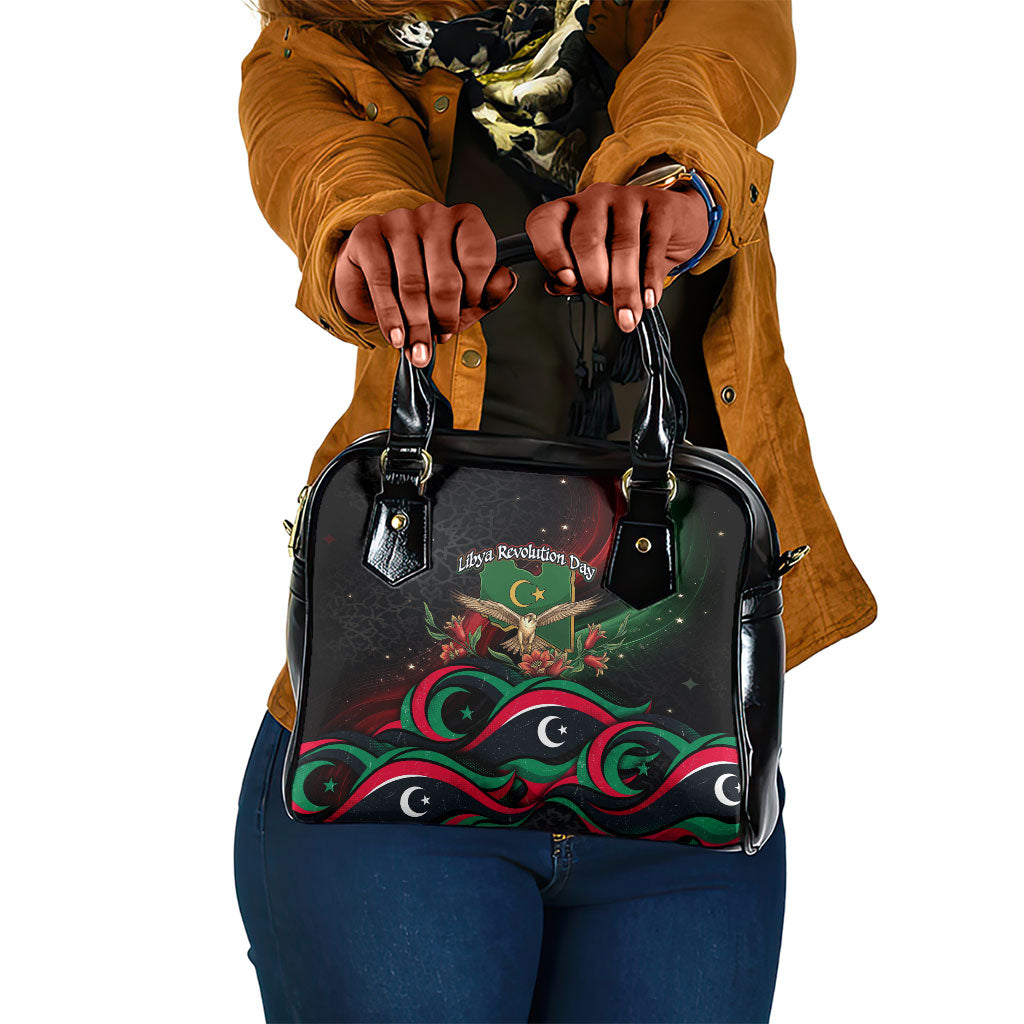 Libya Revolution Day Shoulder Handbag Flying Eagle Libyan Coat Of Arms Map - Land Of Resilience And Pride