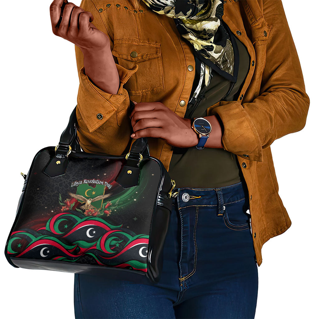 Libya Revolution Day Shoulder Handbag Flying Eagle Libyan Coat Of Arms Map - Land Of Resilience And Pride