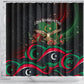 Libya Revolution Day Shower Curtain Flying Eagle Libyan Coat Of Arms Map - Land Of Resilience And Pride