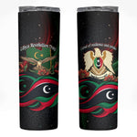 Libya Revolution Day Skinny Tumbler Flying Eagle Libyan Coat Of Arms Map - Land Of Resilience And Pride