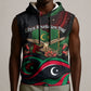 Libya Revolution Day Sleeveless Hoodie Flying Eagle Libyan Coat Of Arms Map - Land Of Resilience And Pride