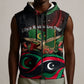 Libya Revolution Day Sleeveless Zip Hoodie Flying Eagle Libyan Coat Of Arms Map - Land Of Resilience And Pride