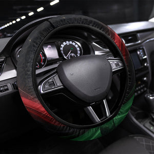 Libya Revolution Day Steering Wheel Cover Flying Eagle Libyan Coat Of Arms Map - Land Of Resilience And Pride