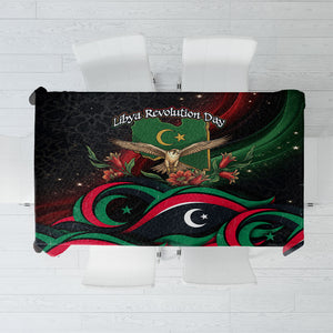 Libya Revolution Day Tablecloth Flying Eagle Libyan Coat Of Arms Map - Land Of Resilience And Pride