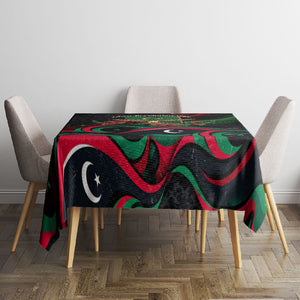 Libya Revolution Day Tablecloth Flying Eagle Libyan Coat Of Arms Map - Land Of Resilience And Pride