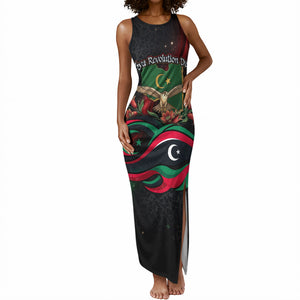 Libya Revolution Day Tank Maxi Dress Flying Eagle Libyan Coat Of Arms Map - Land Of Resilience And Pride