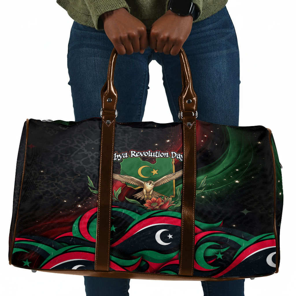 Libya Revolution Day Travel Bag Flying Eagle Libyan Coat Of Arms Map - Land Of Resilience And Pride