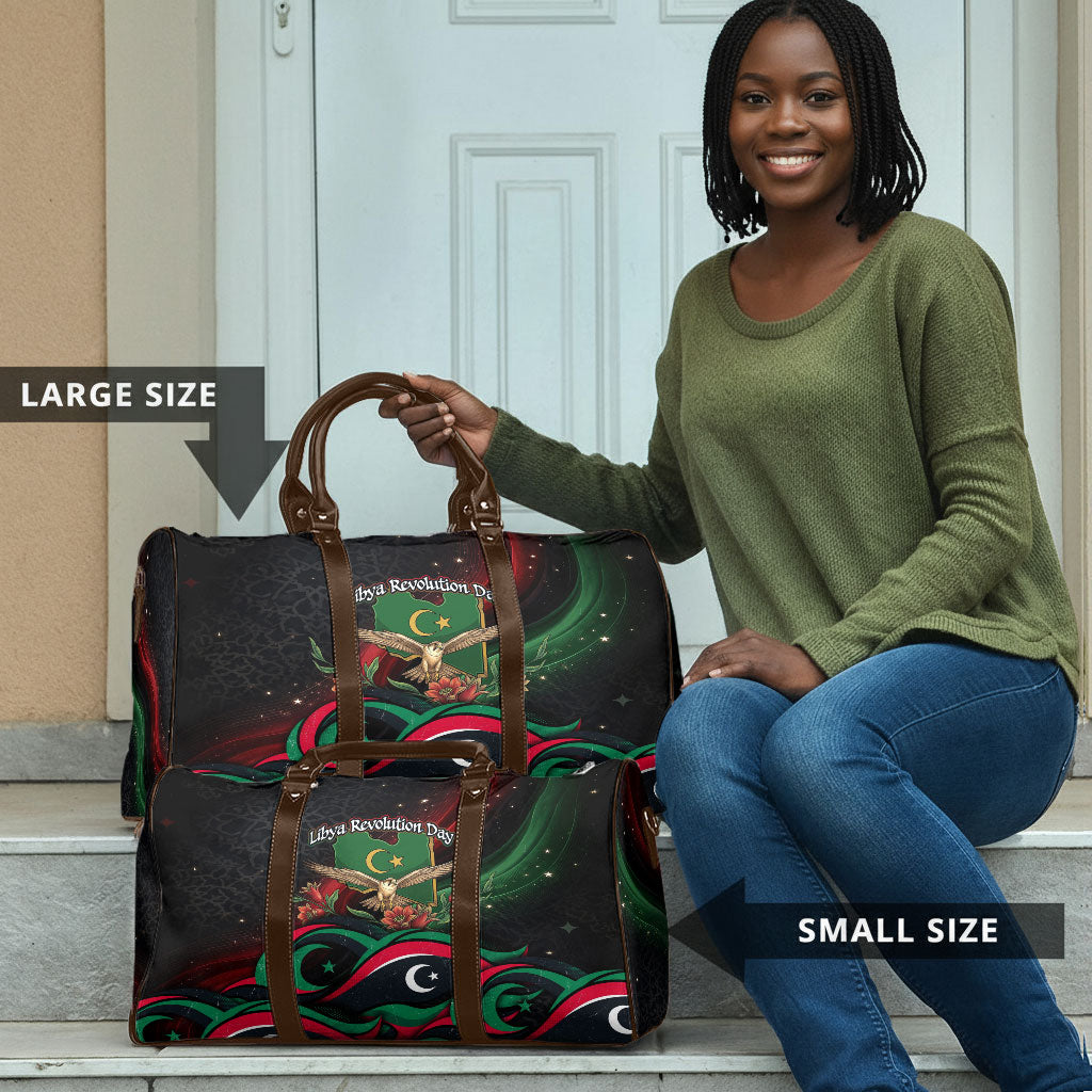 Libya Revolution Day Travel Bag Flying Eagle Libyan Coat Of Arms Map - Land Of Resilience And Pride