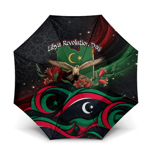 Libya Revolution Day Umbrella Flying Eagle Libyan Coat Of Arms Map - Land Of Resilience And Pride