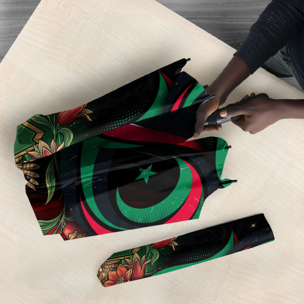 Libya Revolution Day Umbrella Flying Eagle Libyan Coat Of Arms Map - Land Of Resilience And Pride