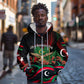 Libya Revolution Day Zip Hoodie Flying Eagle Libyan Coat Of Arms Map - Land Of Resilience And Pride