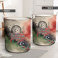 Libya Revolution Day Laundry Basket Libyan National Pride Watercolor Flag Waves Floral