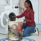 Libya Revolution Day Laundry Basket Libyan National Pride Watercolor Flag Waves Floral