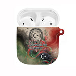Libya Revolution Day AirPods Case Libyan National Pride Watercolor Flag Waves Floral