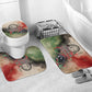 Libya Revolution Day Bathroom Set Libyan National Pride Watercolor Flag Waves Floral