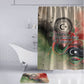 Libya Revolution Day Bathroom Set Libyan National Pride Watercolor Flag Waves Floral