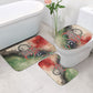 Libya Revolution Day Bathroom Set Libyan National Pride Watercolor Flag Waves Floral